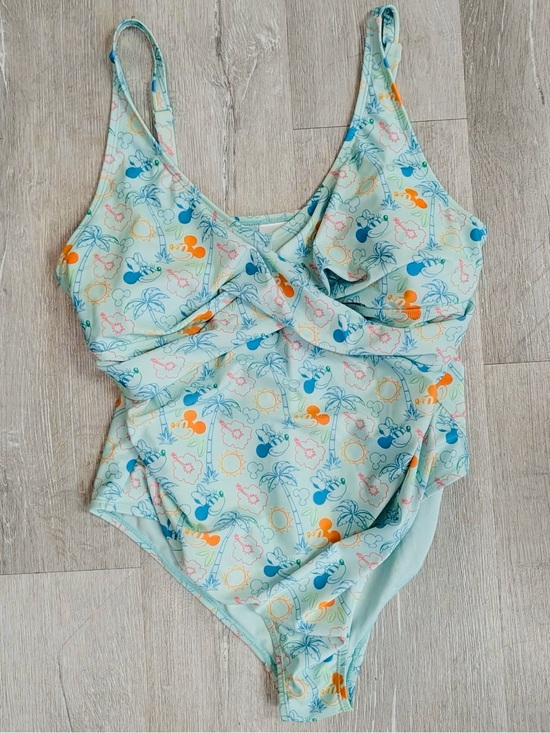 Disney Other - Disney Mint Green Mickey & Minnie Mouse Tropical One Piece Swimsuit - Size XL